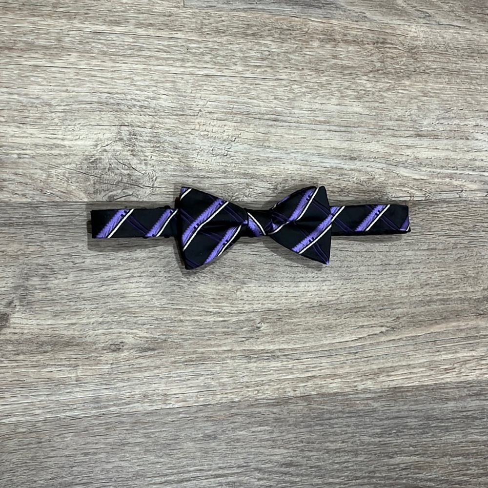 Adjustable Alfani Black and Purple Bow-Tie